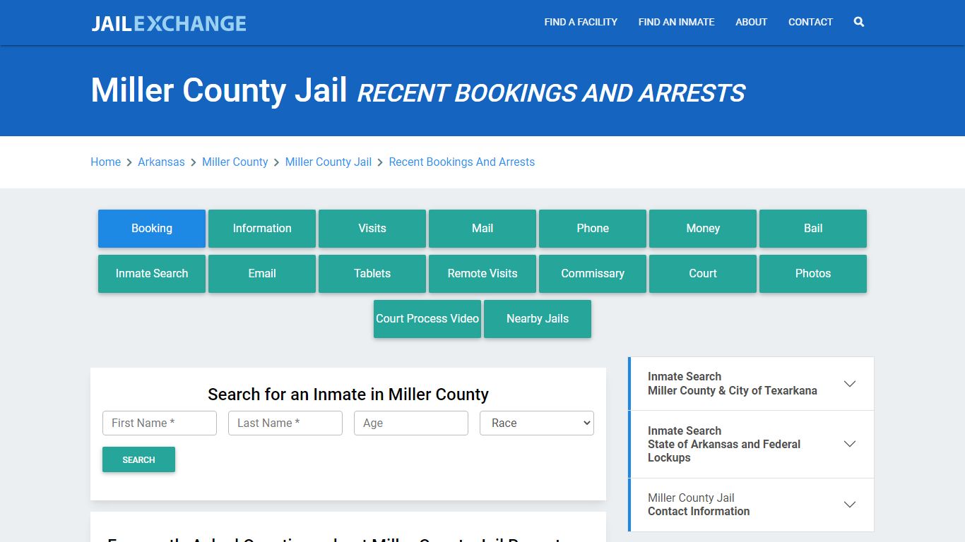 Miller County Jail AR Recent Arrests and Bookings - Jail Exchange